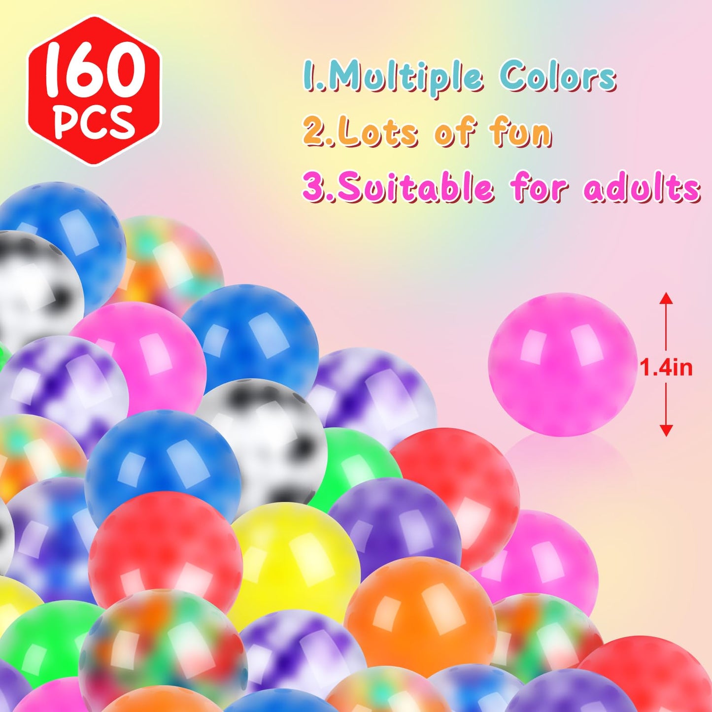 BESNEL 160-Pack Stress Balls Set for Adults | Anti-Anxiety Fidget Toys Bulk Pack