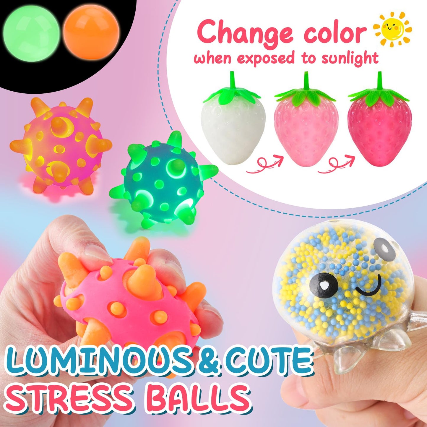 BESNEL 54 Pack Stress Balls – Colorful Squishy Fidget Toys & Party Favors