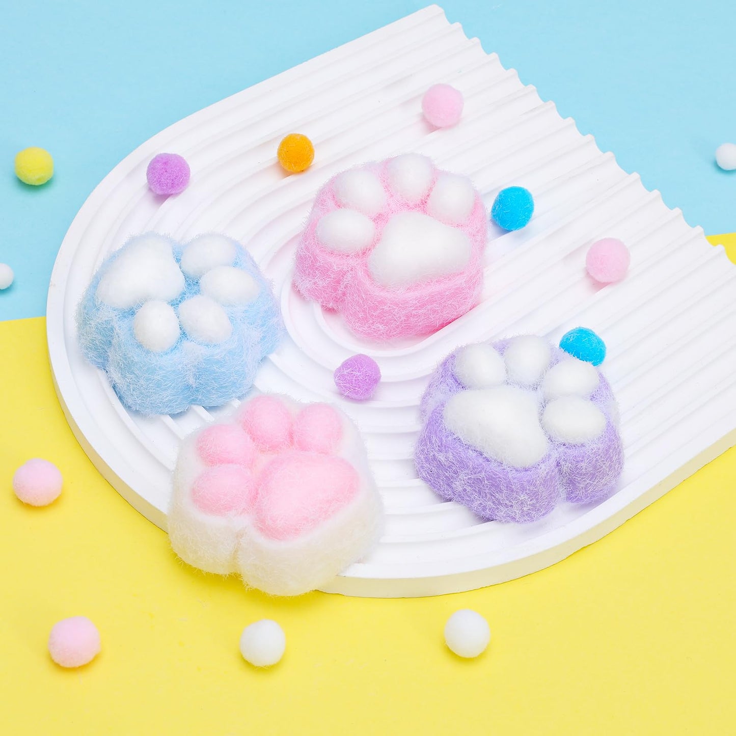 BESNEL 4pcs Taba Squishy Paw Toys – Cute Cat Paw Fidget Set for Focus and Stress Relief