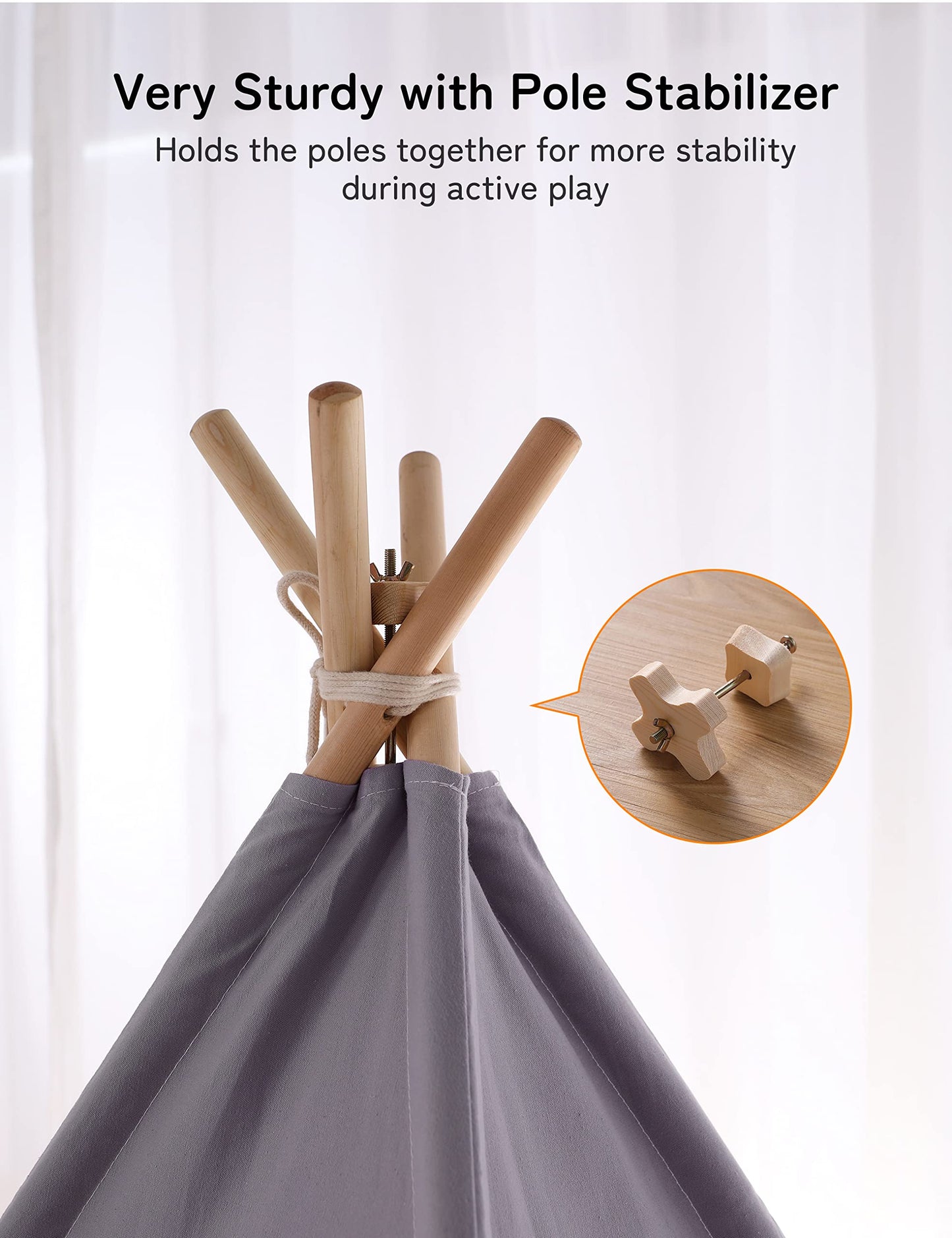 besrey Teepee Tent for Kids with Light & Cotton Floor Mat | Indoor Playhouse