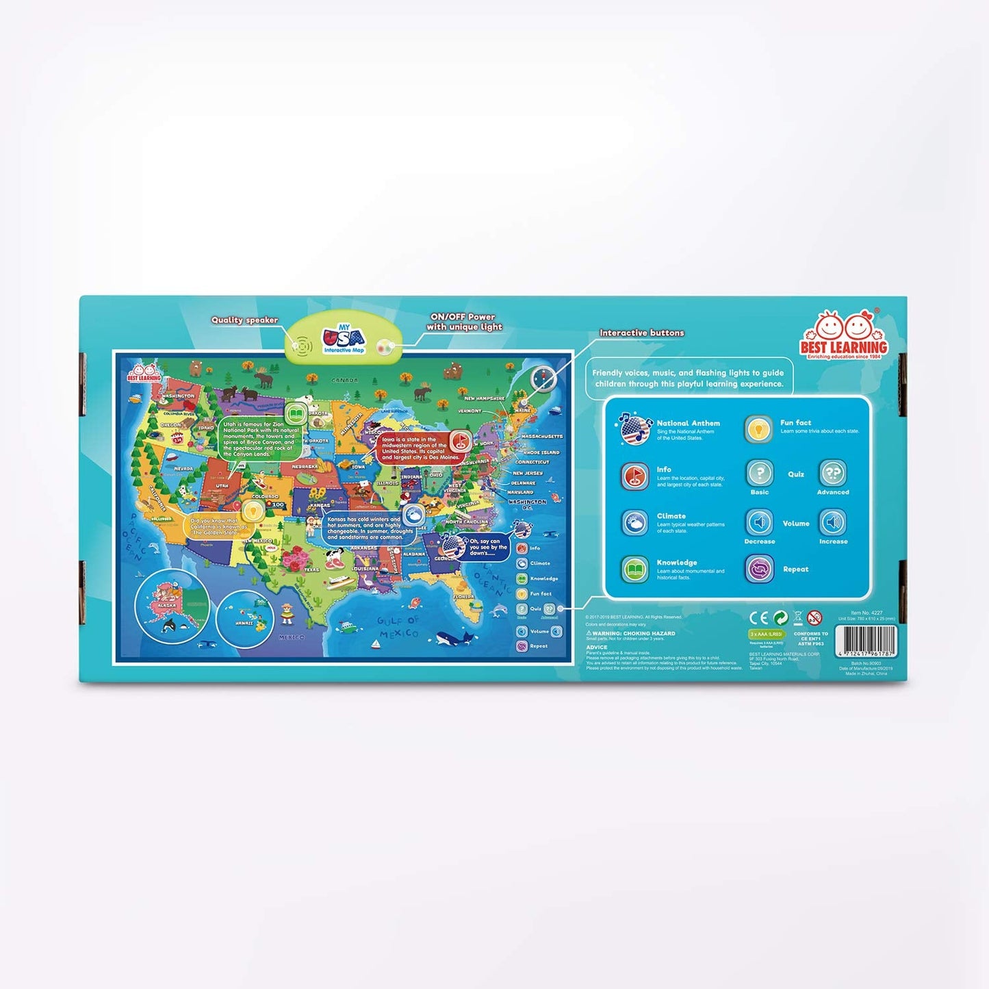 Best Learning i-Poster My USA: Interactive Talking US Map for Kids 5–12