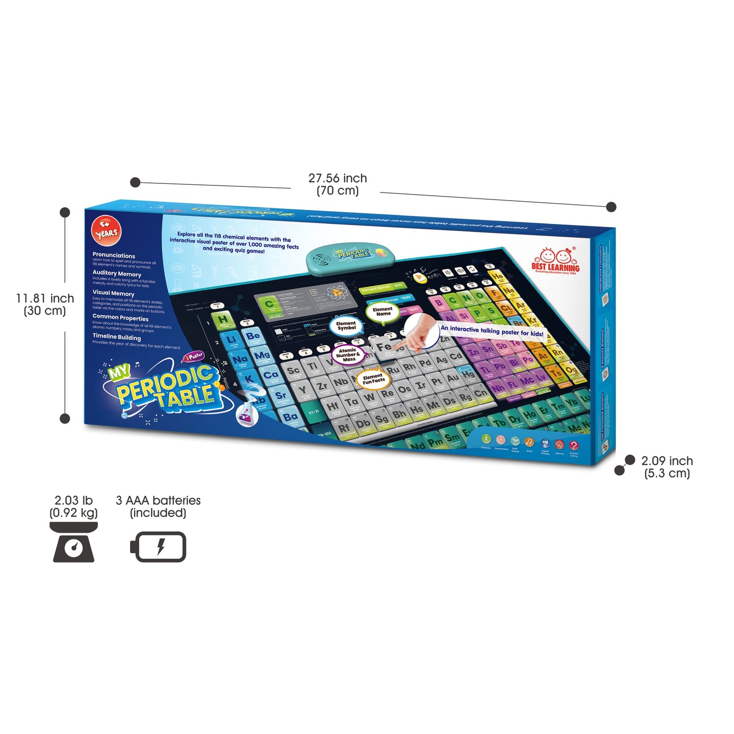 BEST LEARNING i-Poster: Interactive Talking Periodic Table for Kids 8-14