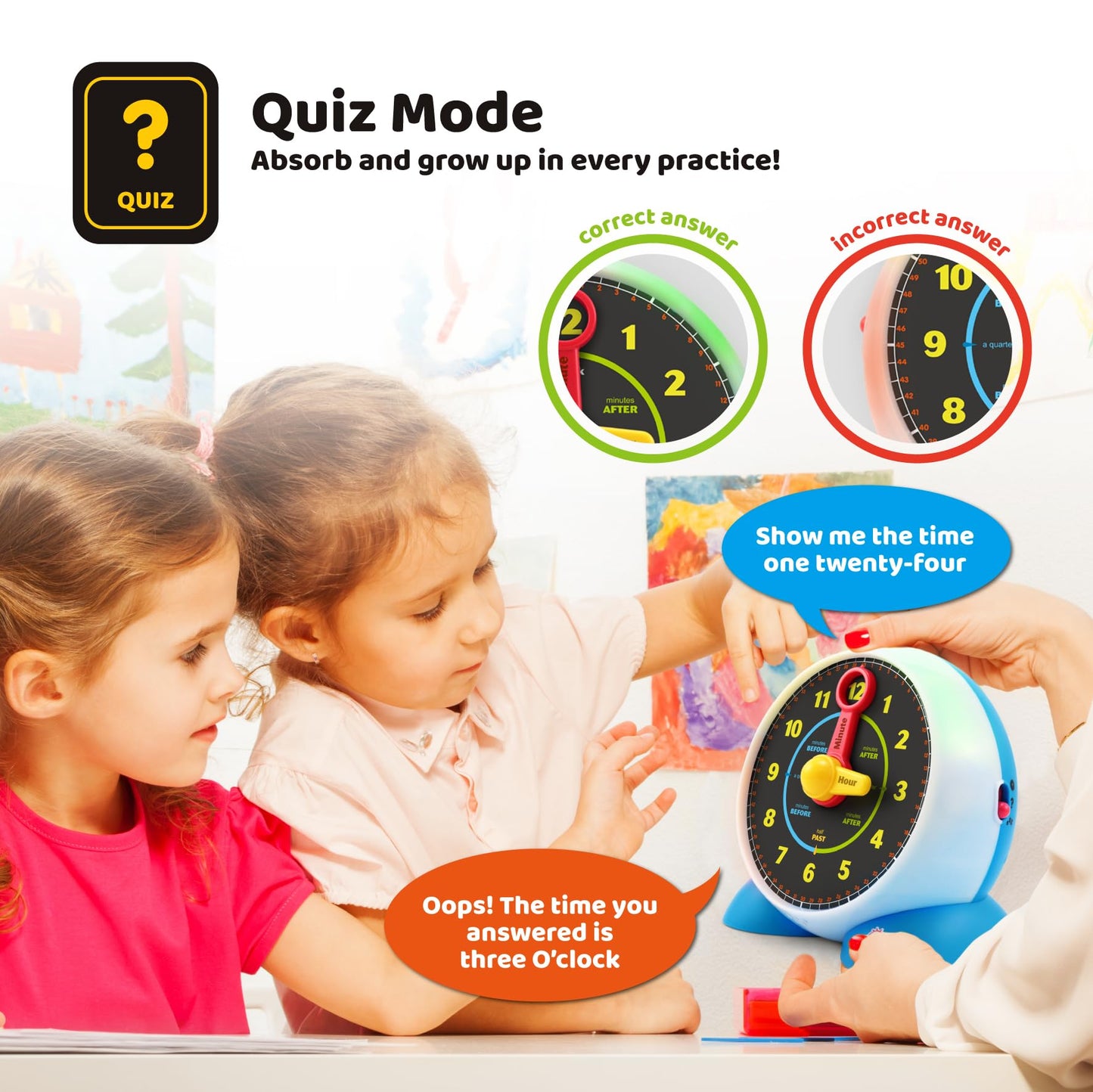 BEST LEARNING Learning Clock – Educational Talking Time Toy for Kids Ages 3-6 (Quiz & Sleep Mode)