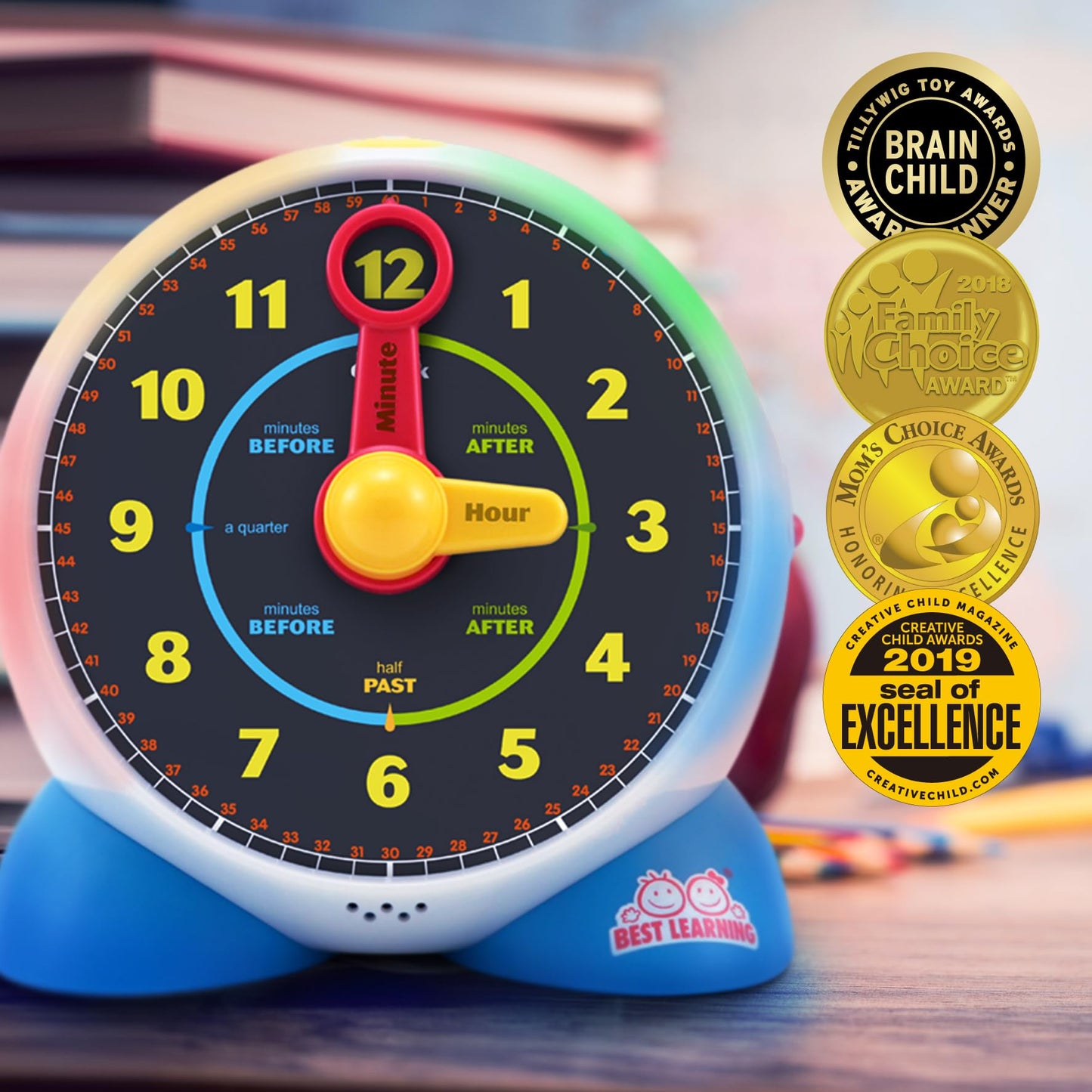 BEST LEARNING Learning Clock – Educational Talking Time Toy for Kids Ages 3-6 (Quiz & Sleep Mode)