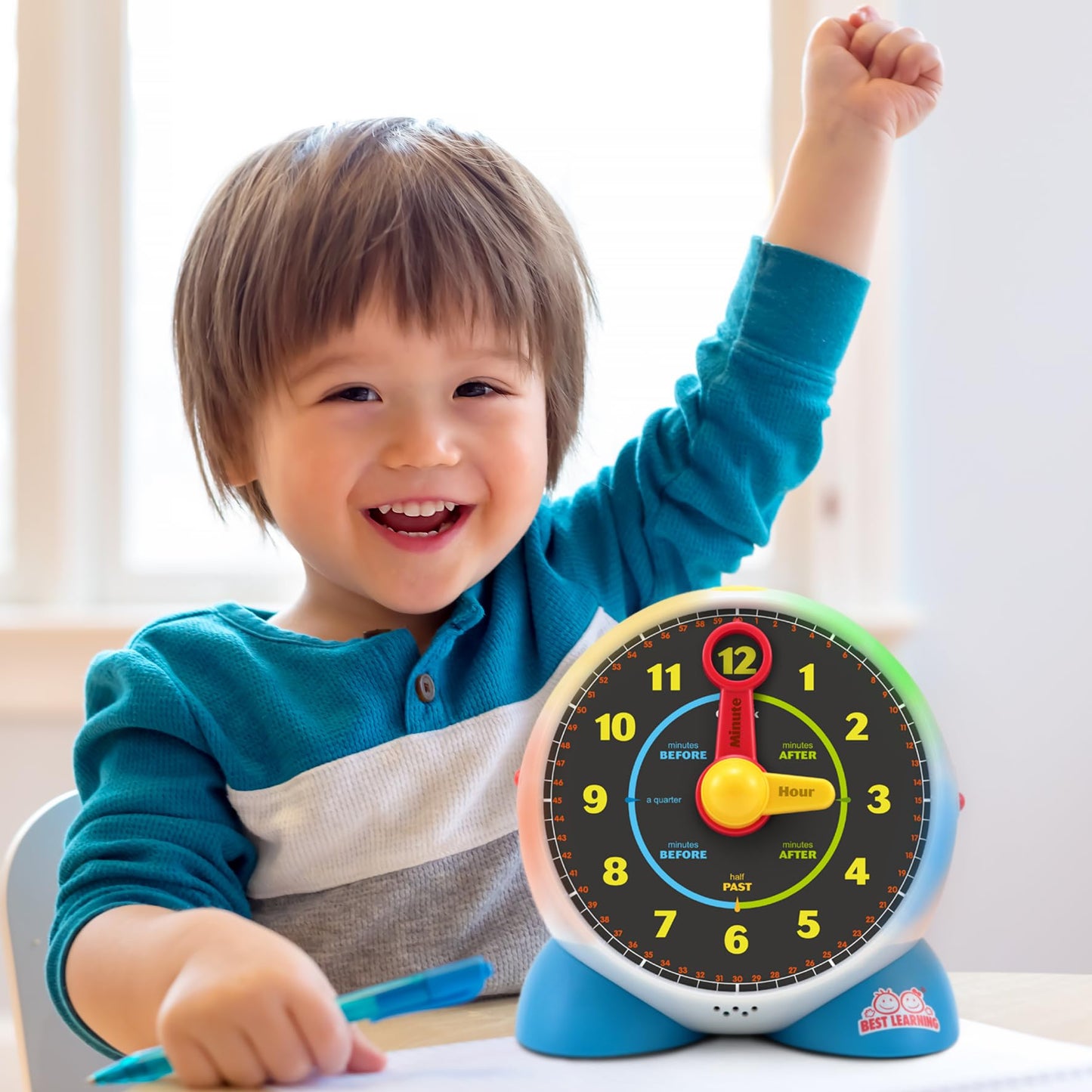 BEST LEARNING Learning Clock – Educational Talking Time Toy for Kids Ages 3-6 (Quiz & Sleep Mode)