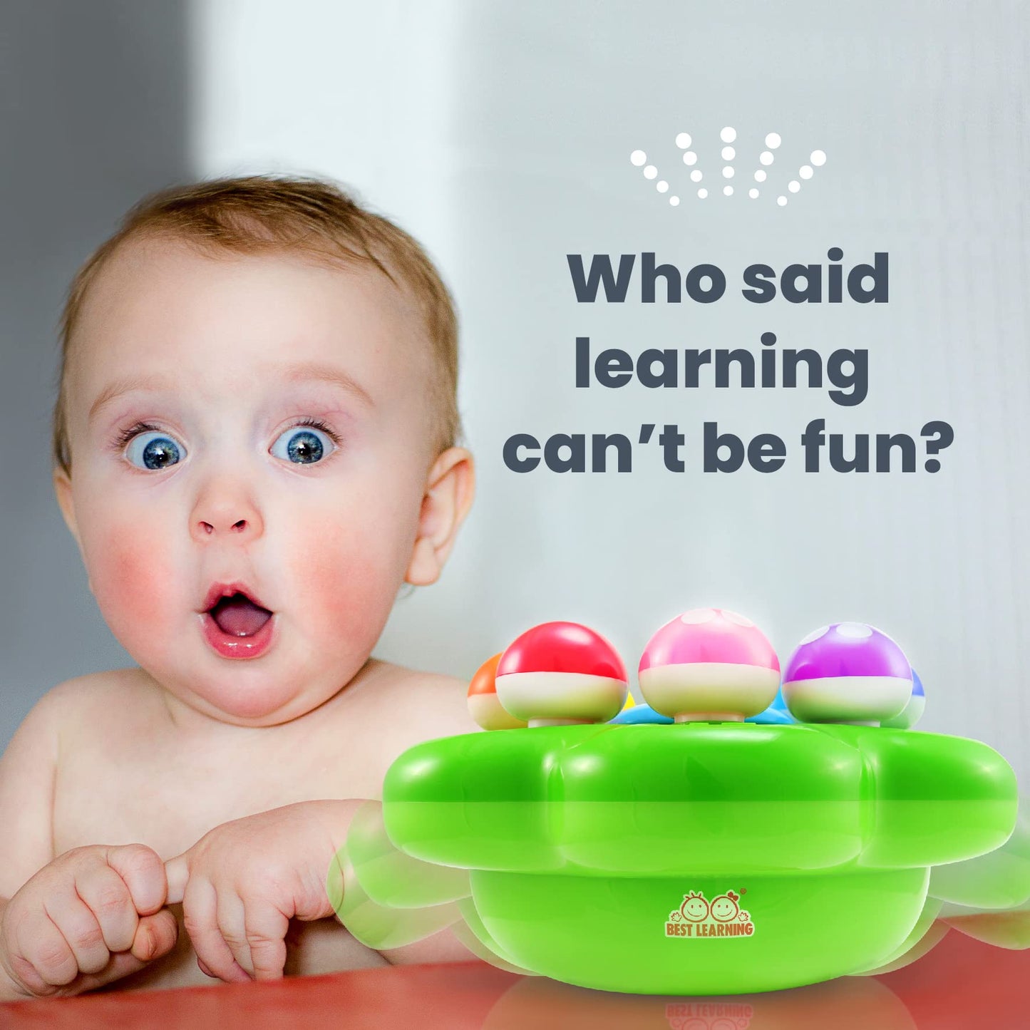 BEST LEARNING Mushroom Garden - Interactive Light-Up Toy for 1–3 Year Olds | Colors, Numbers & Music