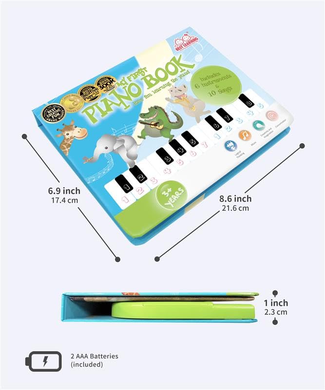 BEST LEARNING My First Piano Book – Interactive Musical Toy for Toddlers Aged 3-5
