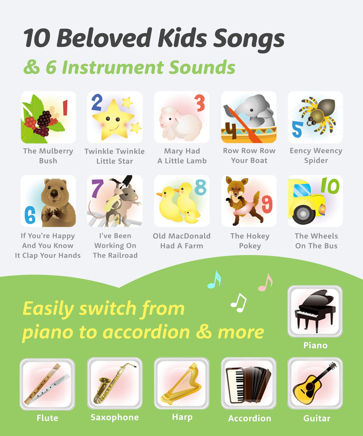 BEST LEARNING My First Piano Book – Interactive Musical Toy for Toddlers Aged 3-5