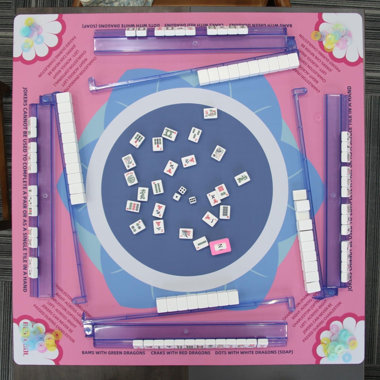 BestCool 2025 Neoprene Mahjong Mat with Rules – Odorless, PAH-Free, Anti-Slip