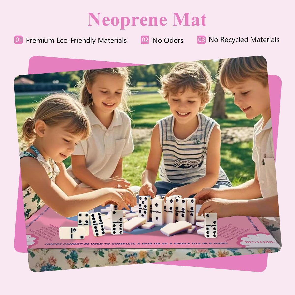 BestCool 2025 Neoprene Mahjong Mat with Rules | Odorless, PAH-Free, Anti-Slip & Noise-Reducing