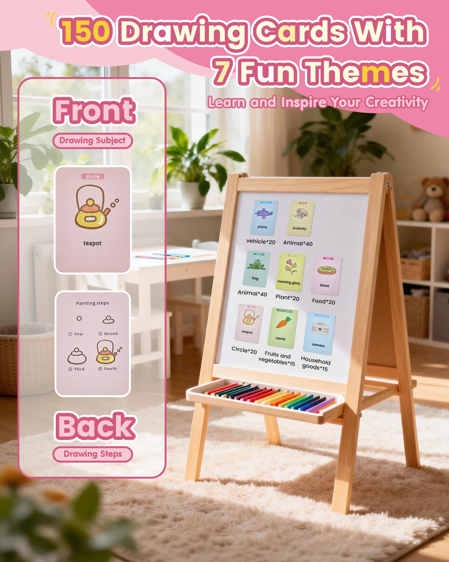 BESTECCT Drawing Robot for Kids – 150 Learning Cards, Card Scan & Step-by-Step Drawing