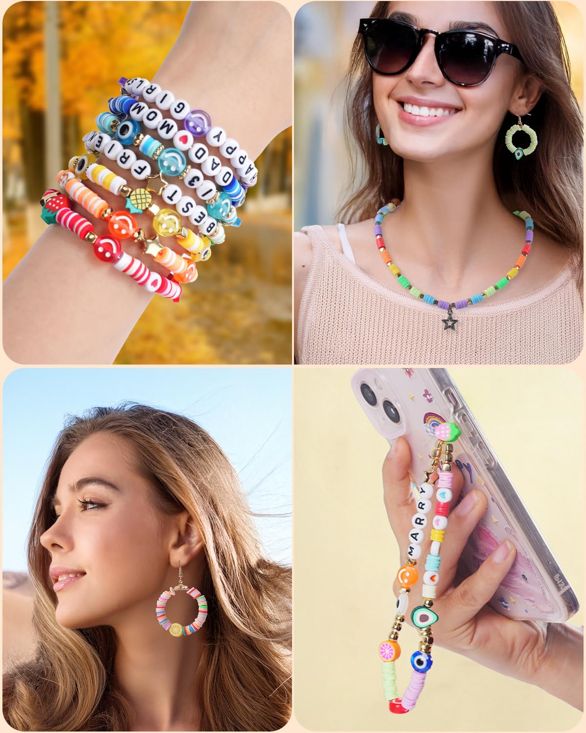 BestNow Clay Beads Bracelet Making Kit – 4800 Beads, 300 Charms, 10m String