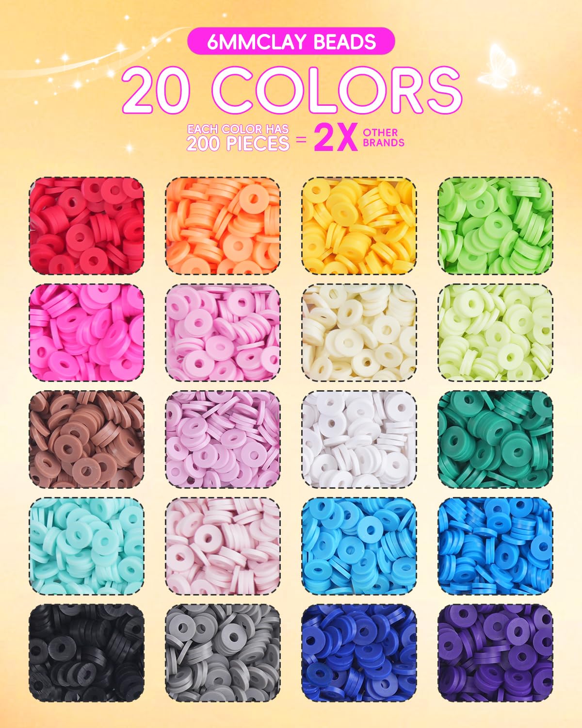 BestNow Clay Beads Bracelet Making Kit – 4800 Beads, 300 Charms, 10m String