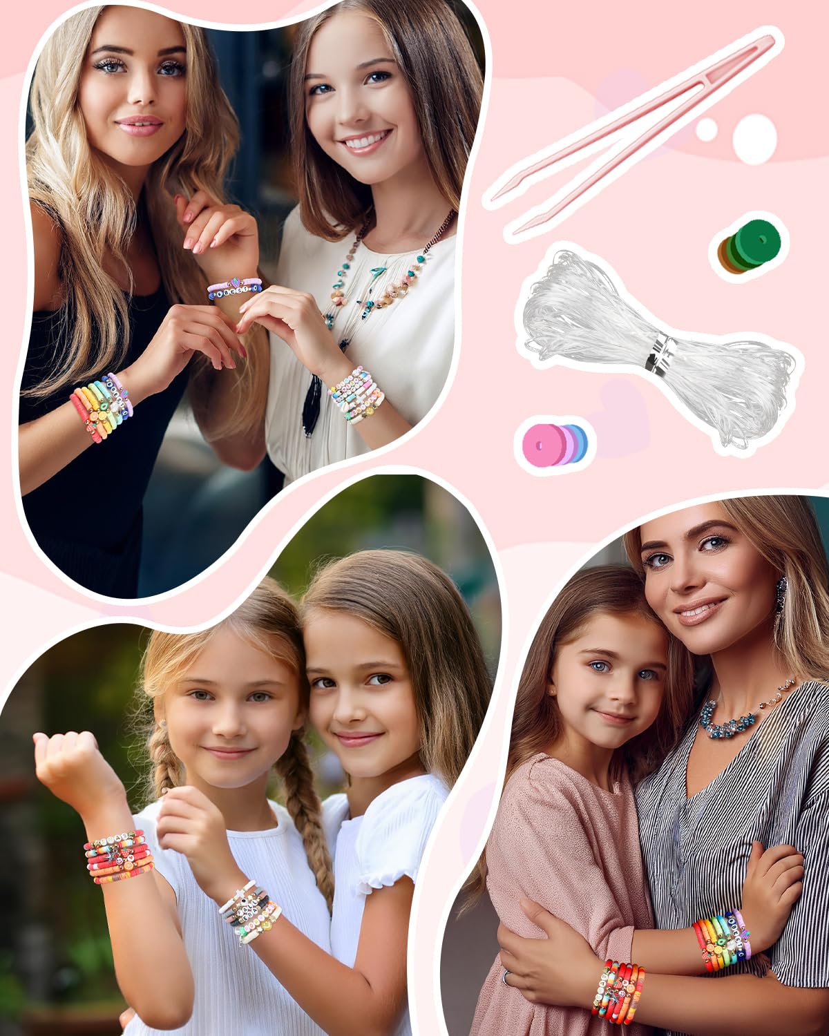 BestNow Clay Beads Bracelet Kit for Beginners – 4500 Beads, 500+ Charms, 3 Letter Bead Styles