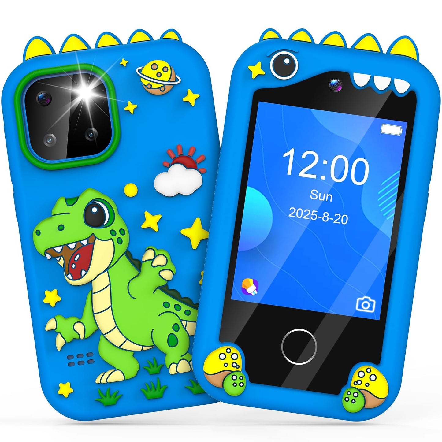 BESTOONE Kids Smartphone Toy for Ages 3-8 – Safe No Internet, HD Camera & Learning Games (Blue)