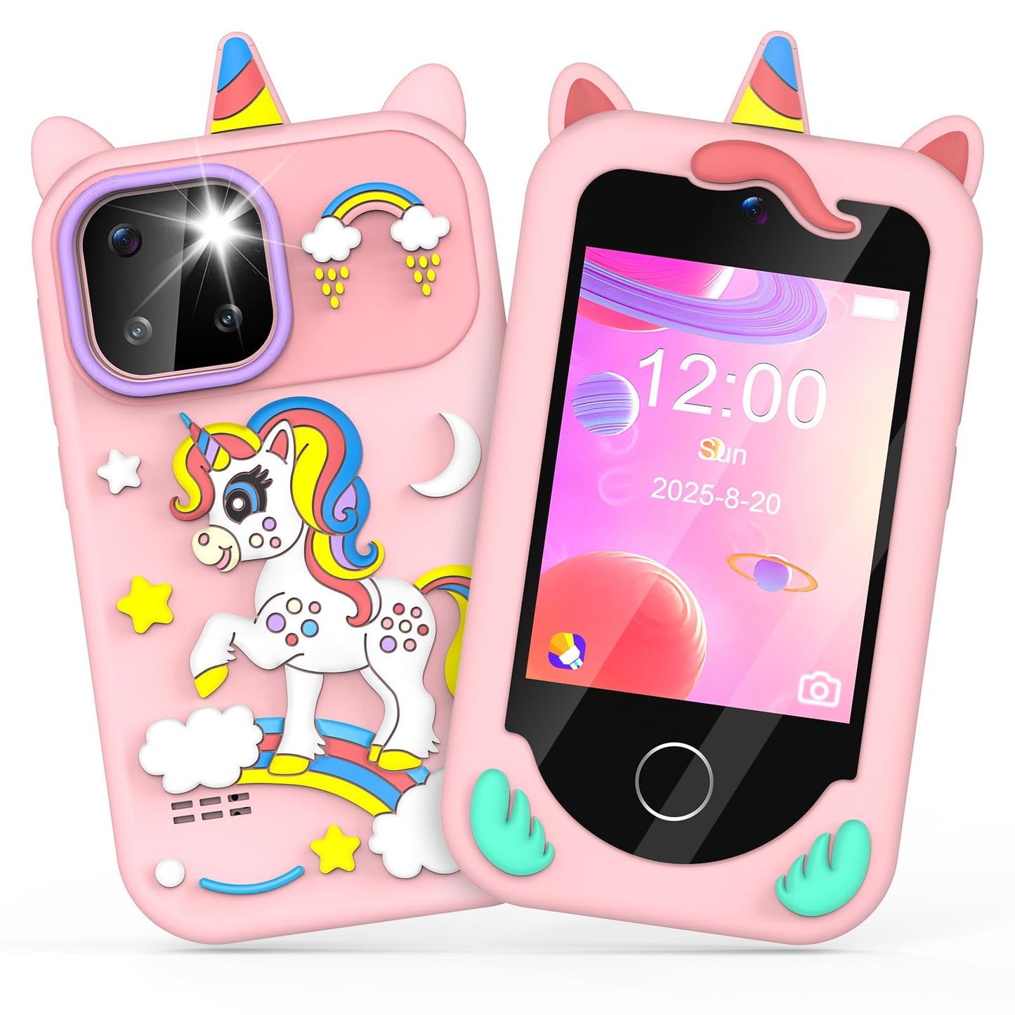 BESTOONE Kids' Phone Toy - Safe No Internet Smartphone for 3-8 Year Olds | HD Camera, MP3 & Learning Games