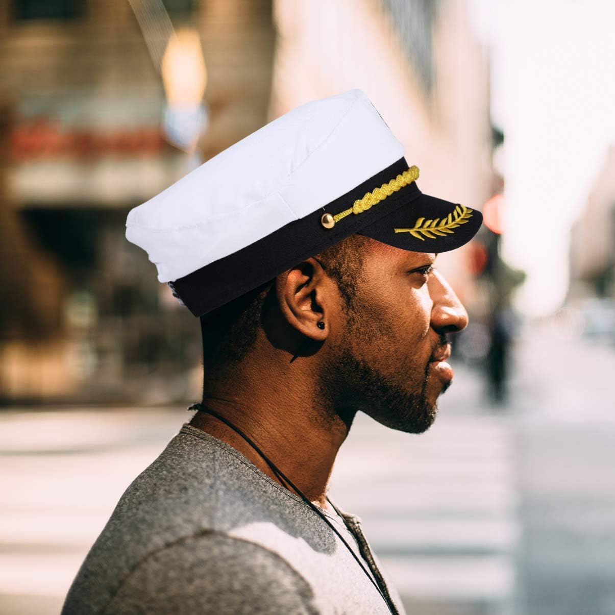 BESTOYARD Captain Yacht Hat – Adjustable Sailor Cap for Men, Women & Kids | White