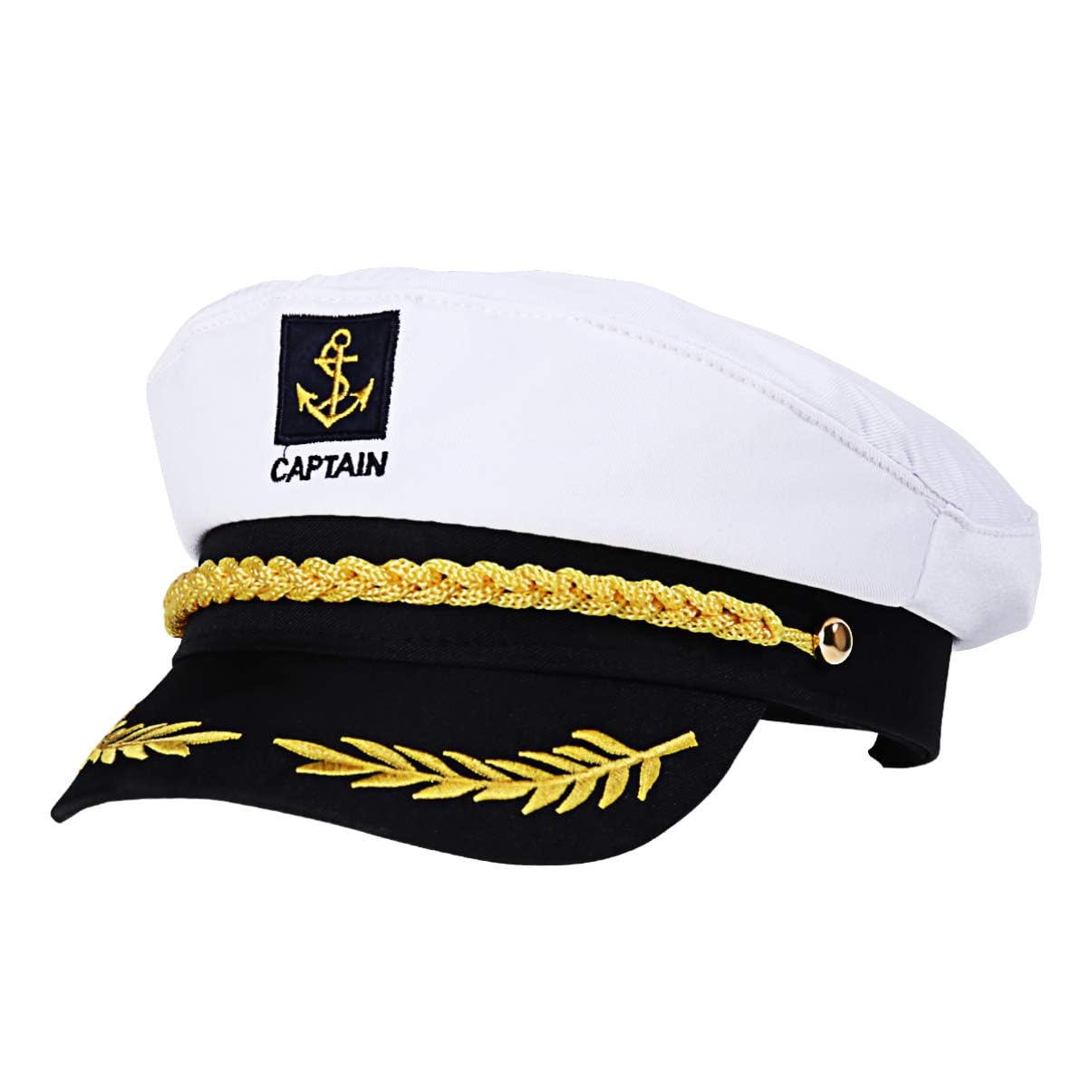 BESTOYARD Captain Yacht Hat – Adjustable Sailor Cap for Men, Women & Kids | White