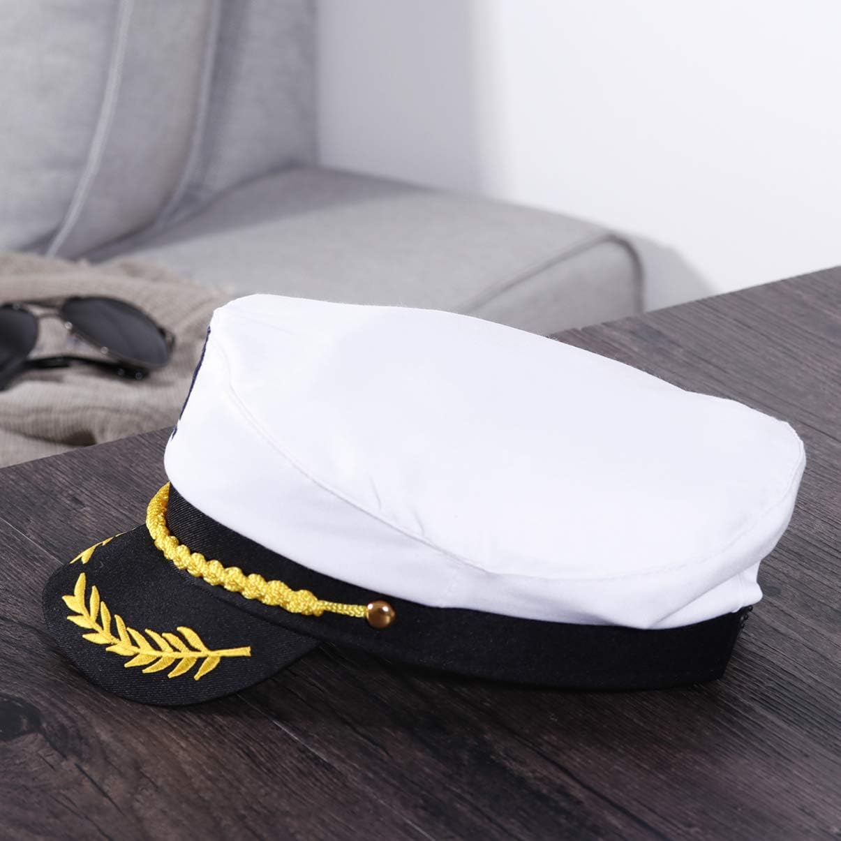 BESTOYARD Captain Yacht Hat – Adjustable Sailor Cap for Men, Women & Kids | White