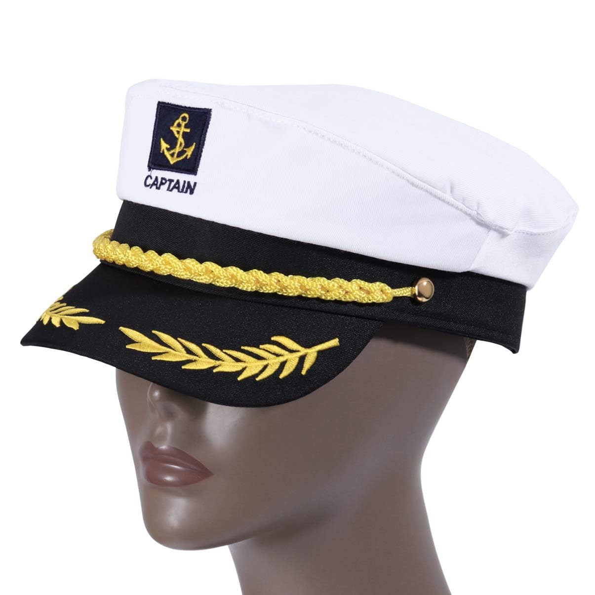 BESTOYARD Captain Yacht Hat – Adjustable Sailor Cap for Men, Women & Kids | White