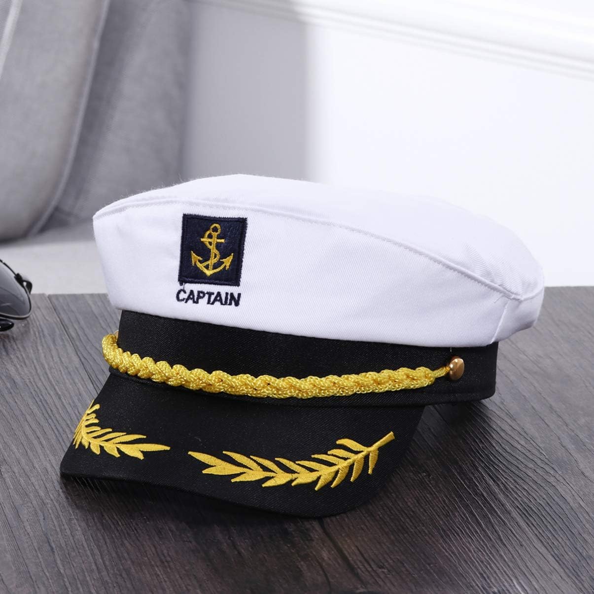 BESTOYARD Captain Yacht Hat – Adjustable Sailor Cap for Men, Women & Kids | White