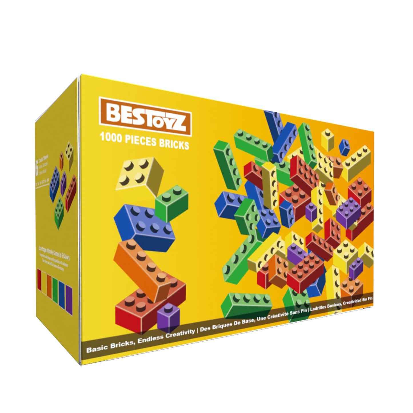Bestoyz Building Bricks 1000 Pieces in Rainbow Colors – Educational Blocks for Kids Aged 4+