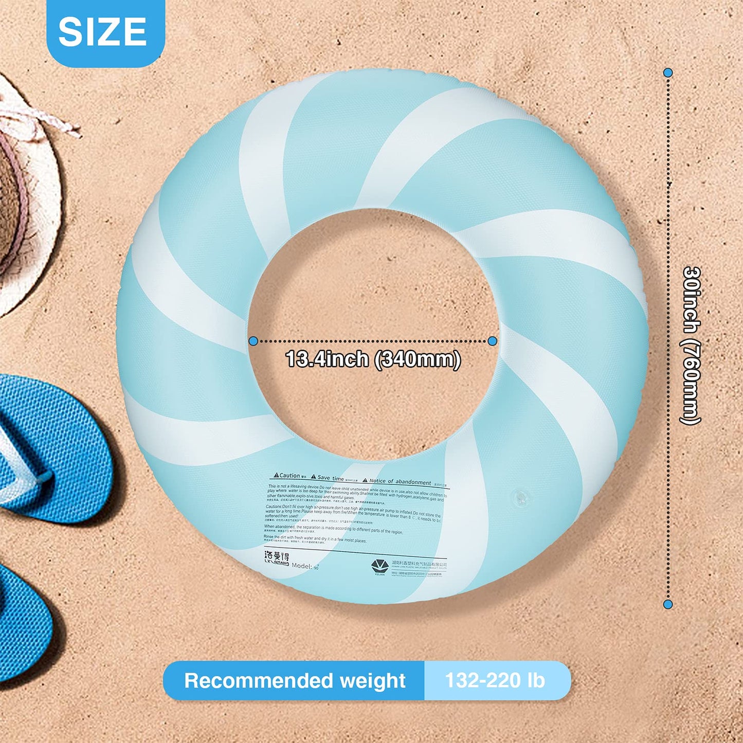Bestrip Pool Float – Adult Size Inflatable Swimming Ring for Beach, Pool & Lake (Blue) | 1pc