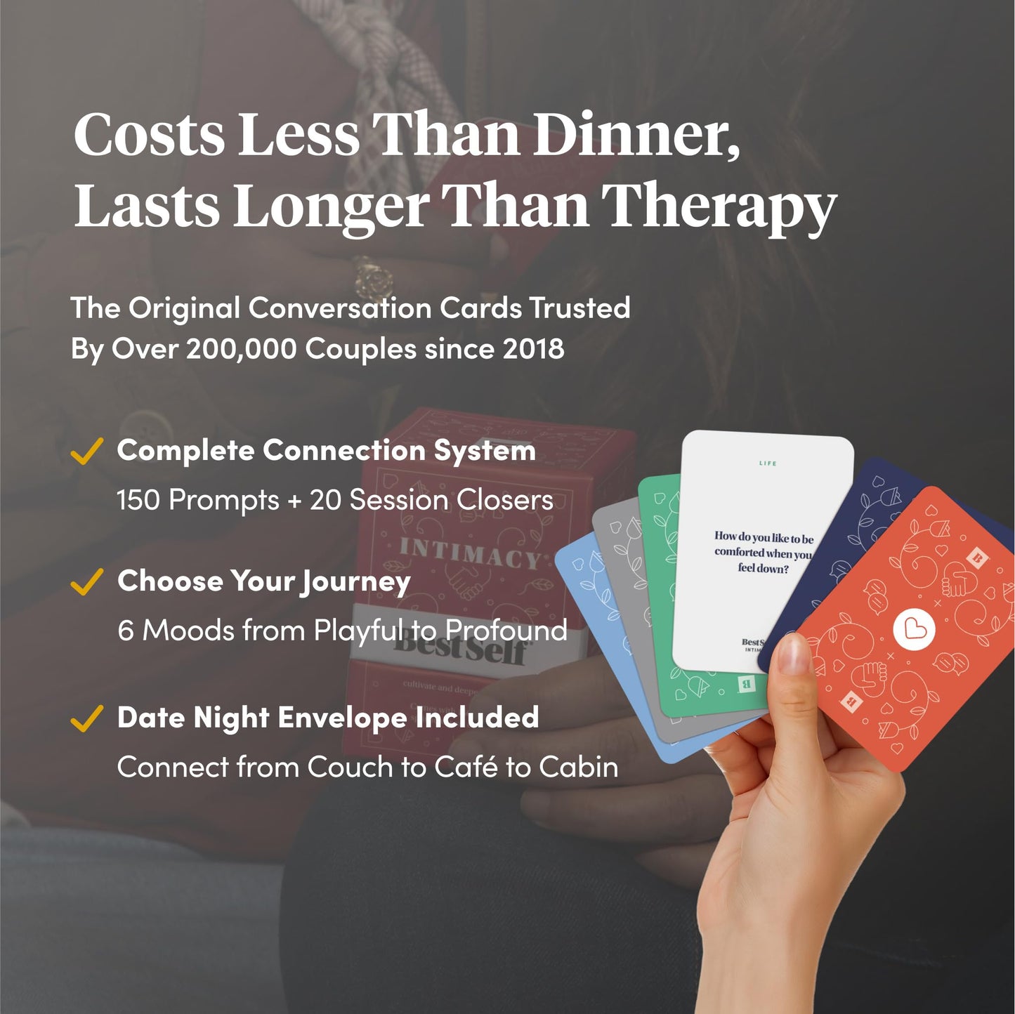 BestSelf Co. – BestSelf Intimacy Deck: 170 Conversation Cards for Couples, Deeper Connection & Pillow Talk