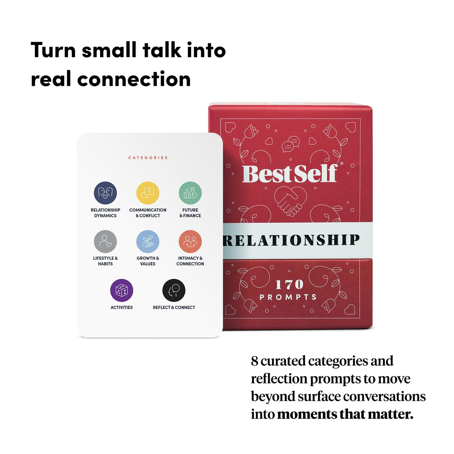 BestSelf Relationship Deck 170 Prompts - Couples Card Game for Adults | Romantic Gift