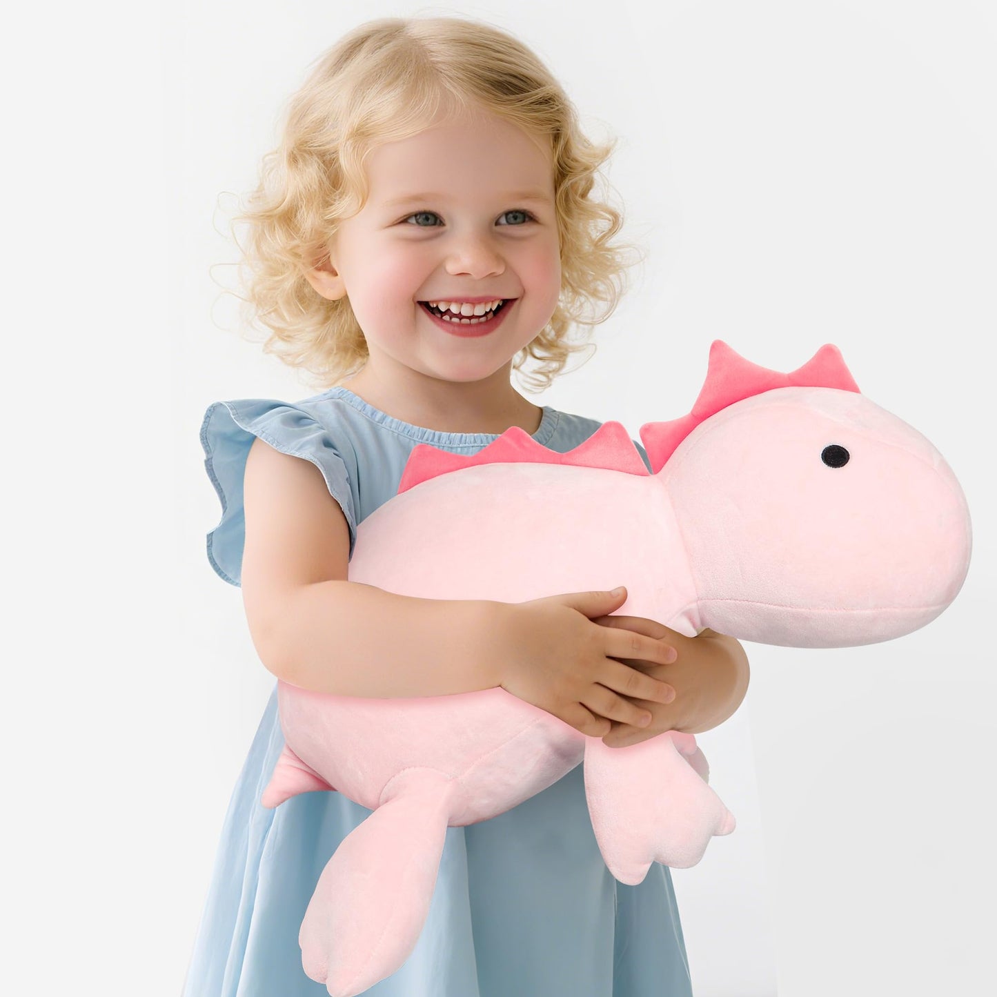 BESTVIVE 3.5lb Weighted Pink Dinosaur Plush 24in – Cozy Comfort Toy