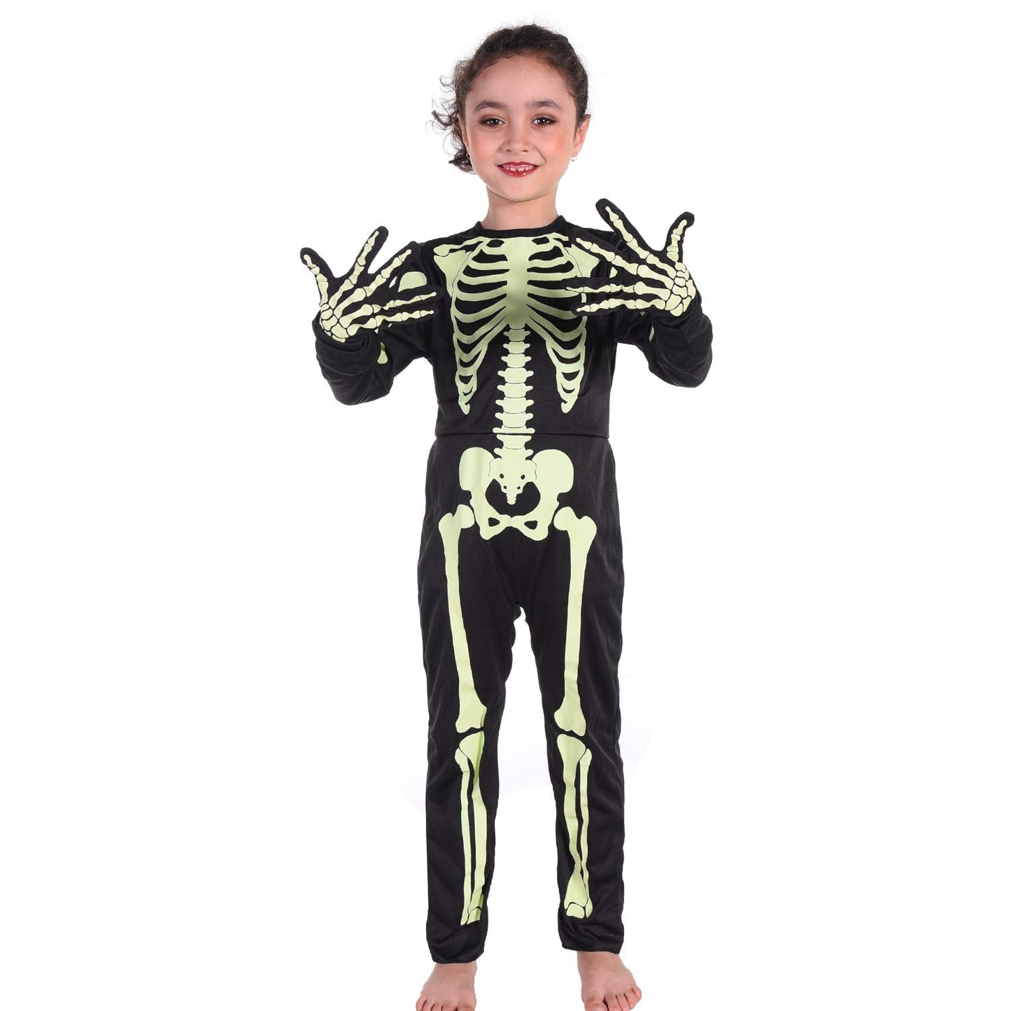 Besutolife Skelebone Costume - Glow-in-the-Dark Kids Halloween Outfit for Boys & Girls (8T)