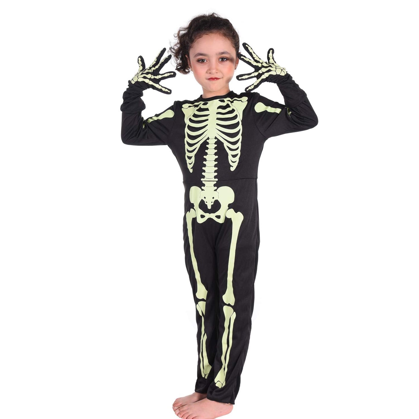 Besutolife Skelebone Costume - Glow-in-the-Dark Kids Halloween Outfit for Boys & Girls (8T)