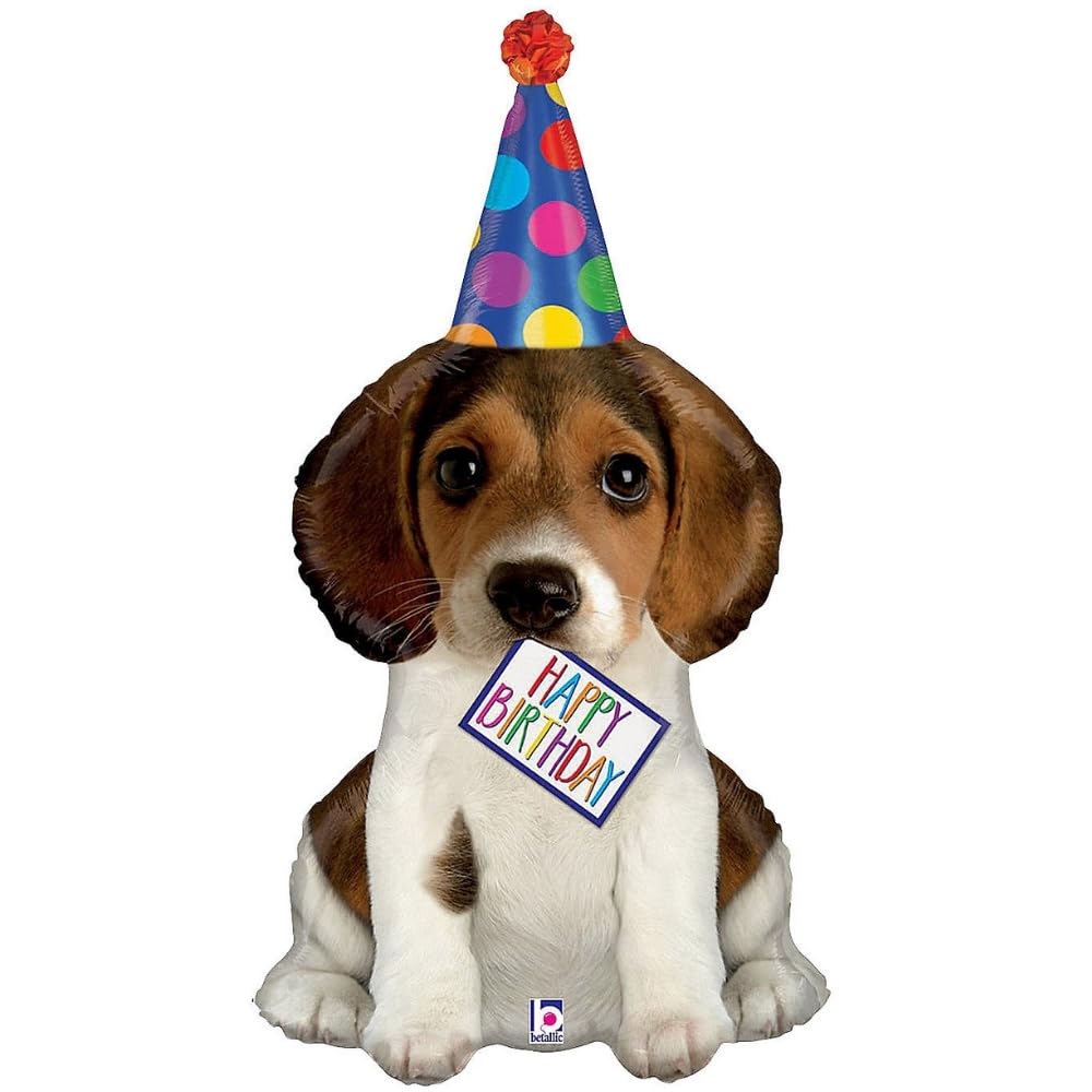 Betallic XL 41-inch Happy Birthday Puppy Balloon – Mylar Foil