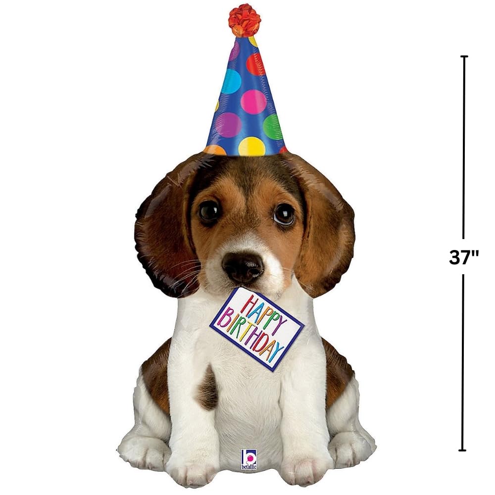 Betallic XL 41-inch Happy Birthday Puppy Balloon – Mylar Foil