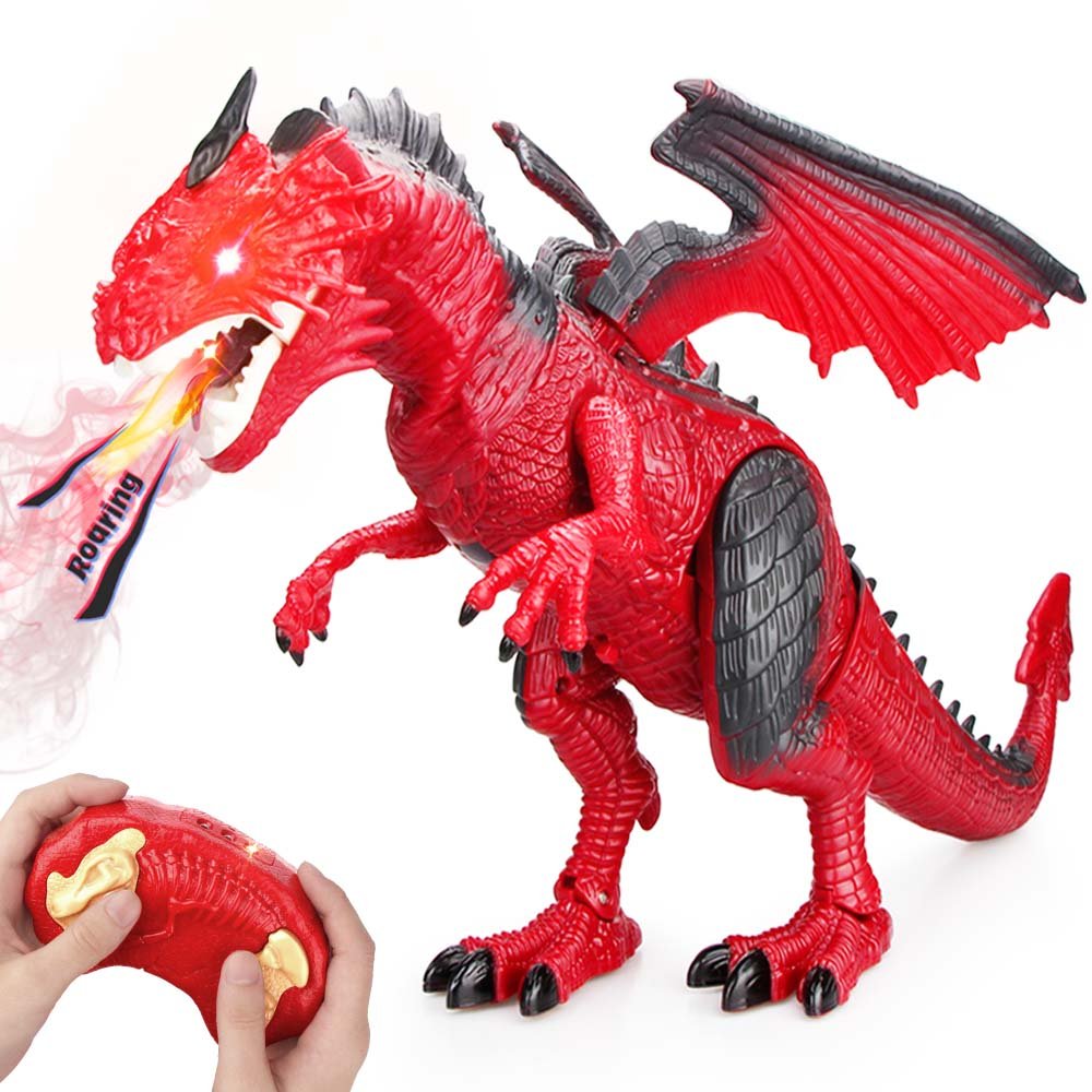 Betheaces Remote Control Dragon Toy for Kids – Roaring, Light-Up Eyes, 18.5-Inch Large