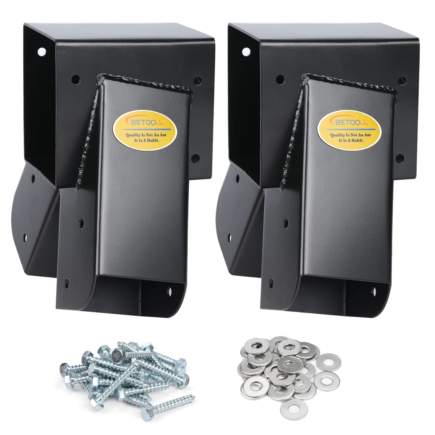 BETOOL Swing Set Brackets - 2pc A-Frame Hardware with Mounting Accessories (Black)