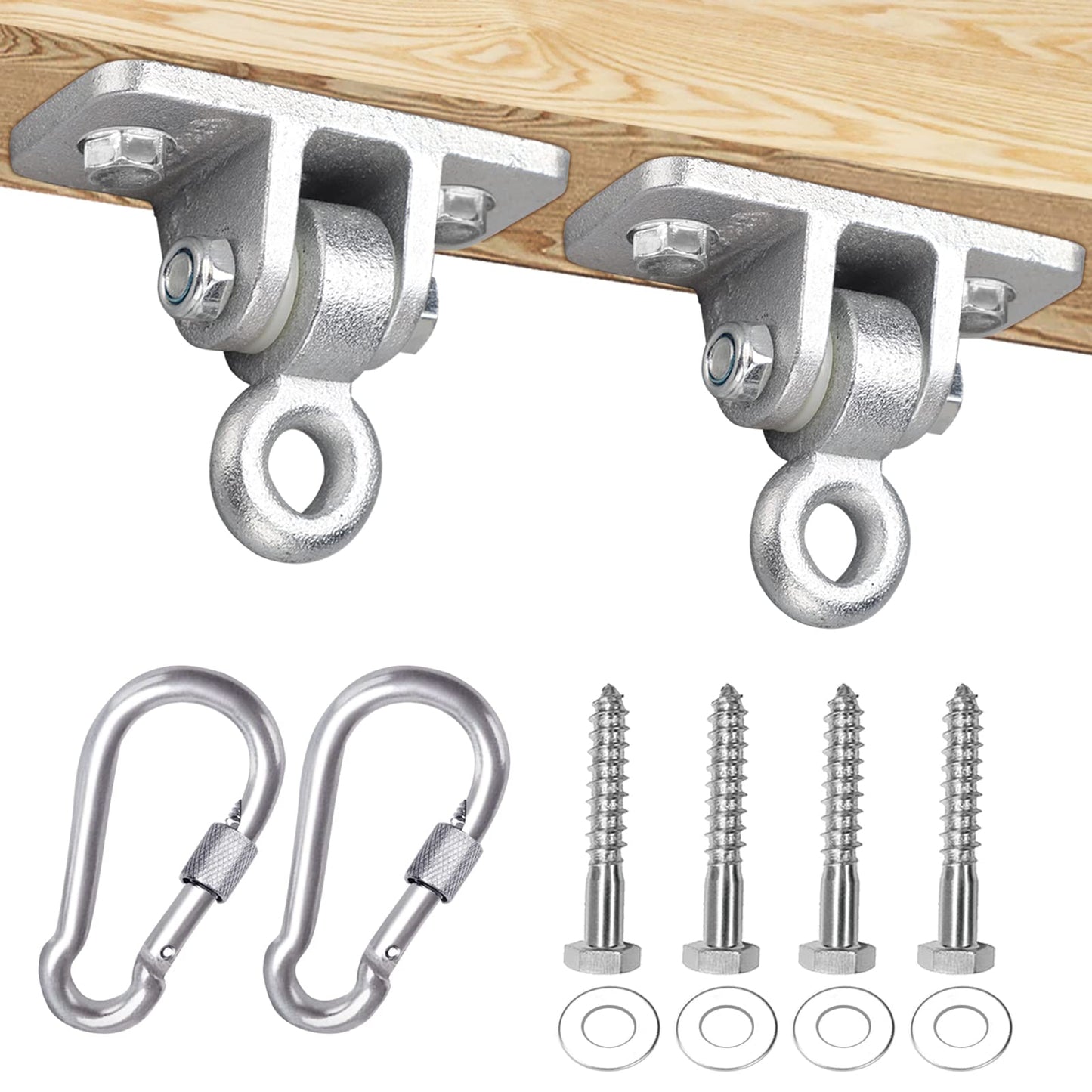 BETOOLL 2400lb Capacity Heavy Duty Swing Hangers for Wooden Sets – Set of 2 (Indoor / Outdoor)