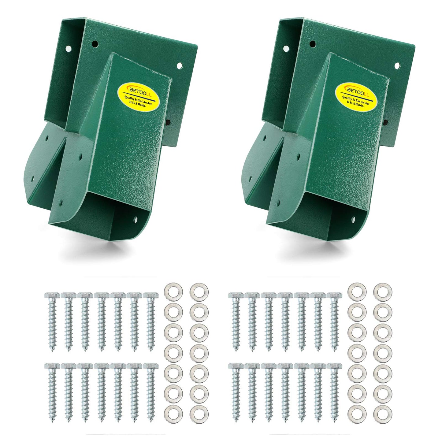 BETOOLL A-Frame 2-Brackets Swing Set Bracket with Mounting Hardware (Green) - Heavy-Duty Steel