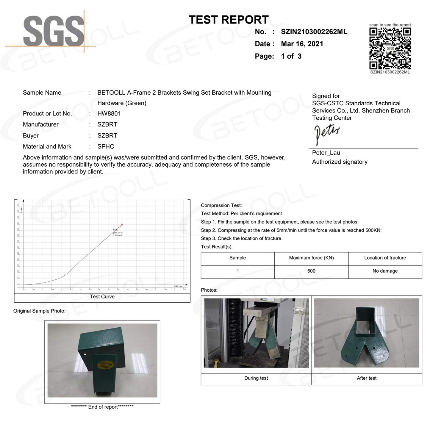 BETOOLL A-Frame 2-Brackets Swing Set Bracket with Mounting Hardware (Green) - Heavy-Duty Steel