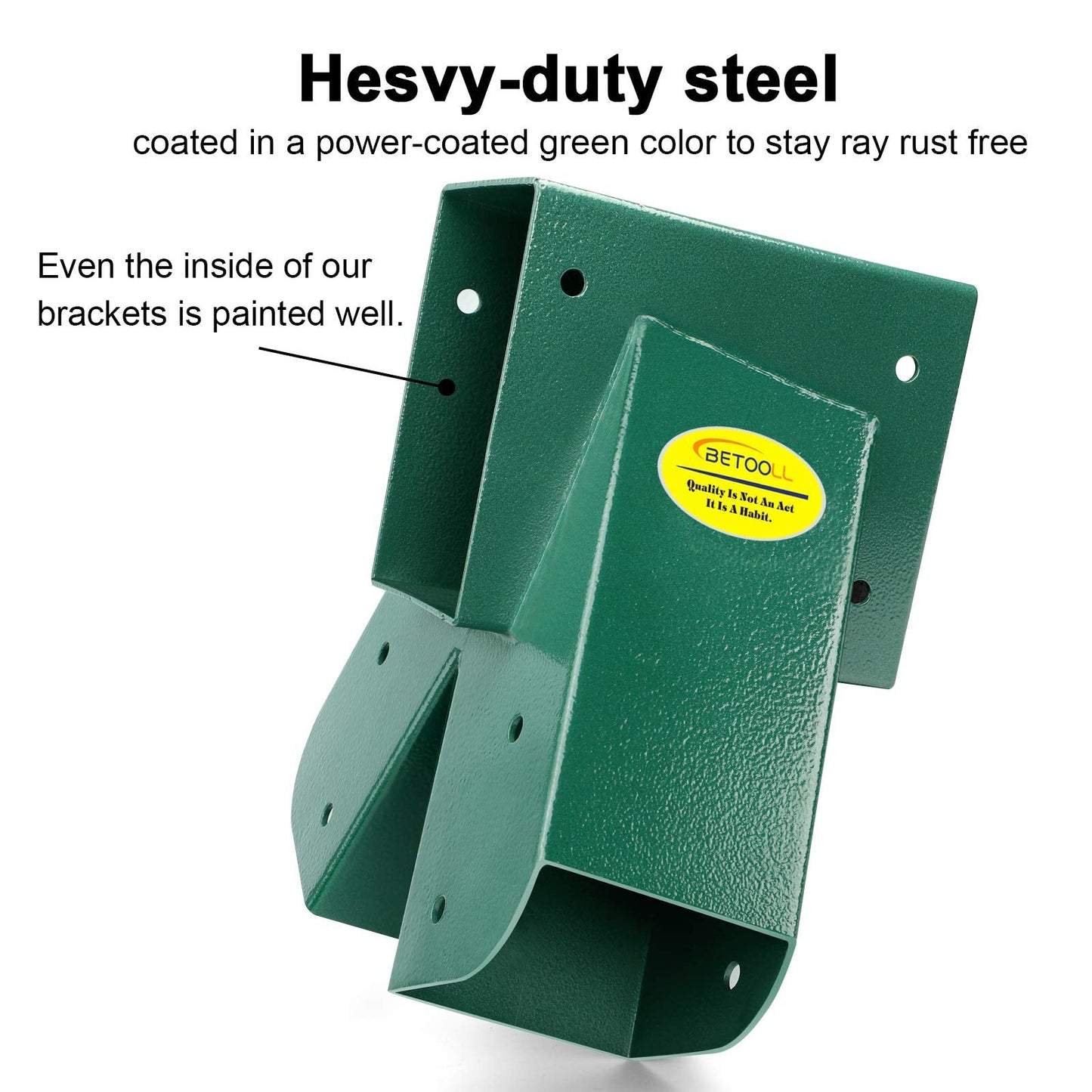 BETOOLL A-Frame 2-Brackets Swing Set Bracket with Mounting Hardware (Green) - Heavy-Duty Steel