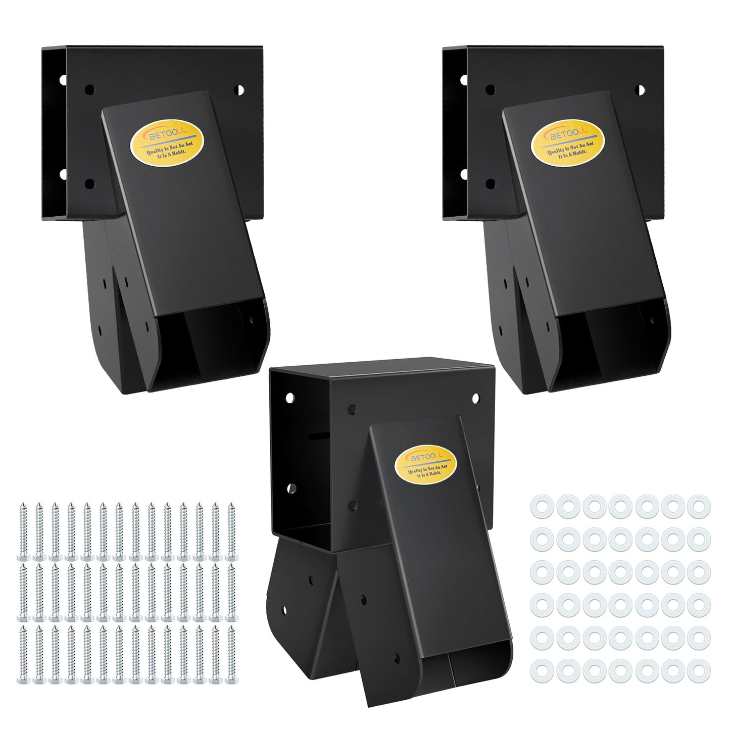 BETOOLL Swing Set Brackets: Heavy-Duty A-Frame Kit with Hardware – Black