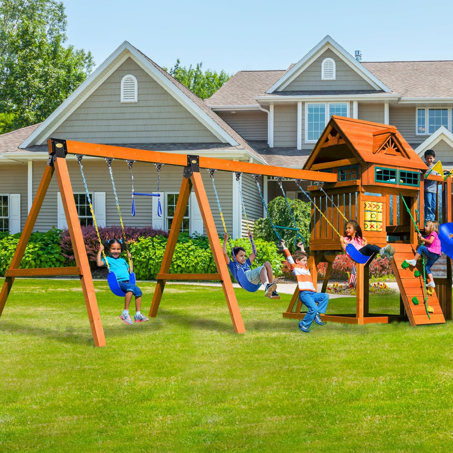 BETOOLL Swing Set Brackets: Heavy-Duty A-Frame Kit with Hardware – Black