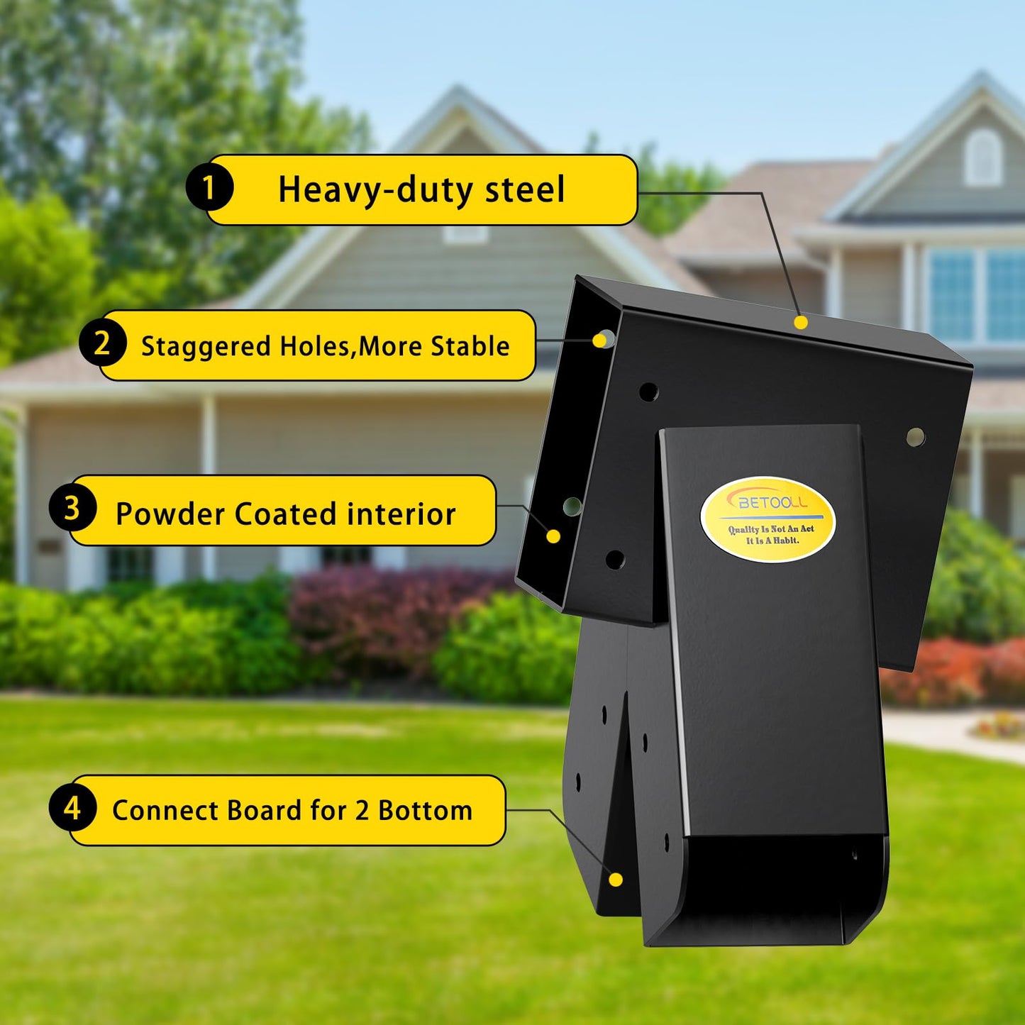 BETOOLL Swing Set Brackets: Heavy-Duty A-Frame Kit with Hardware – Black