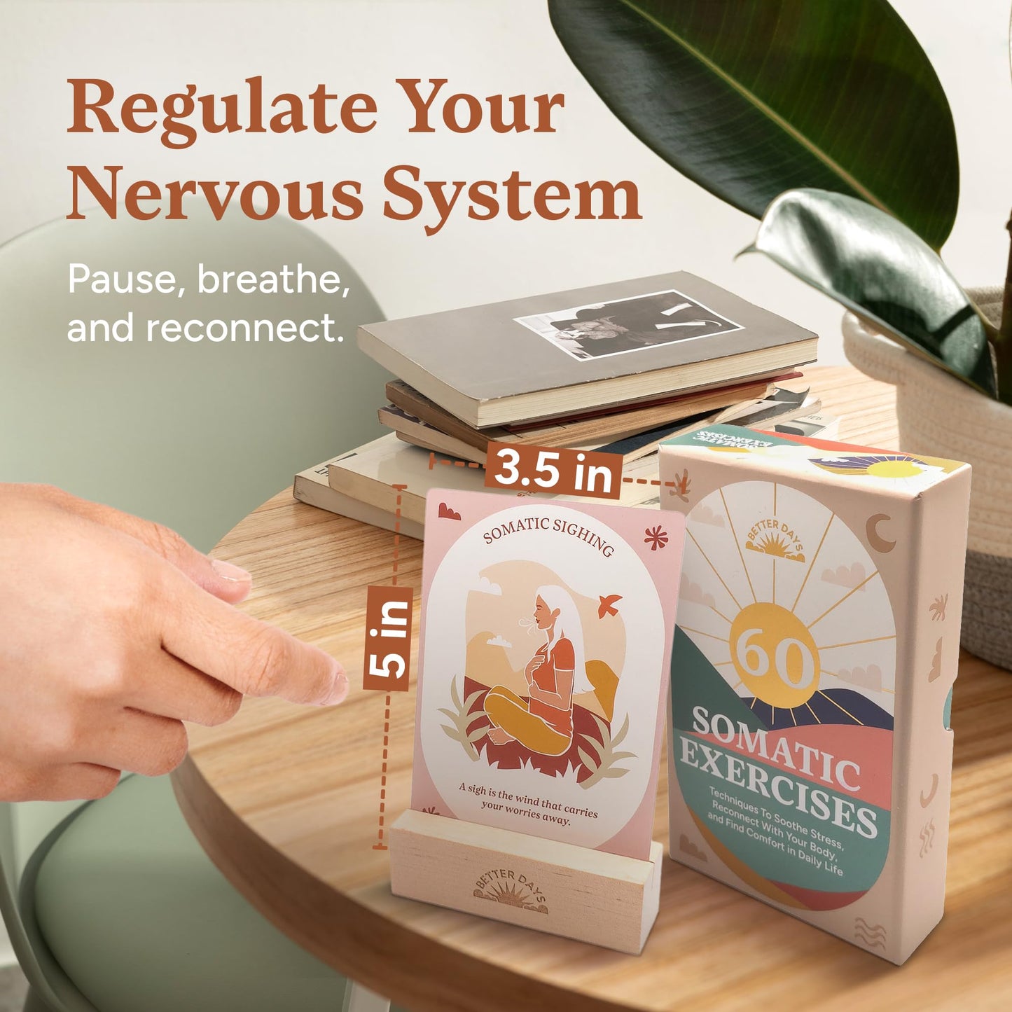 Better Days 60 Somatic Therapy Cards for Nervous System Regulation – Breathwork, Mindfulness & Gentle Movement