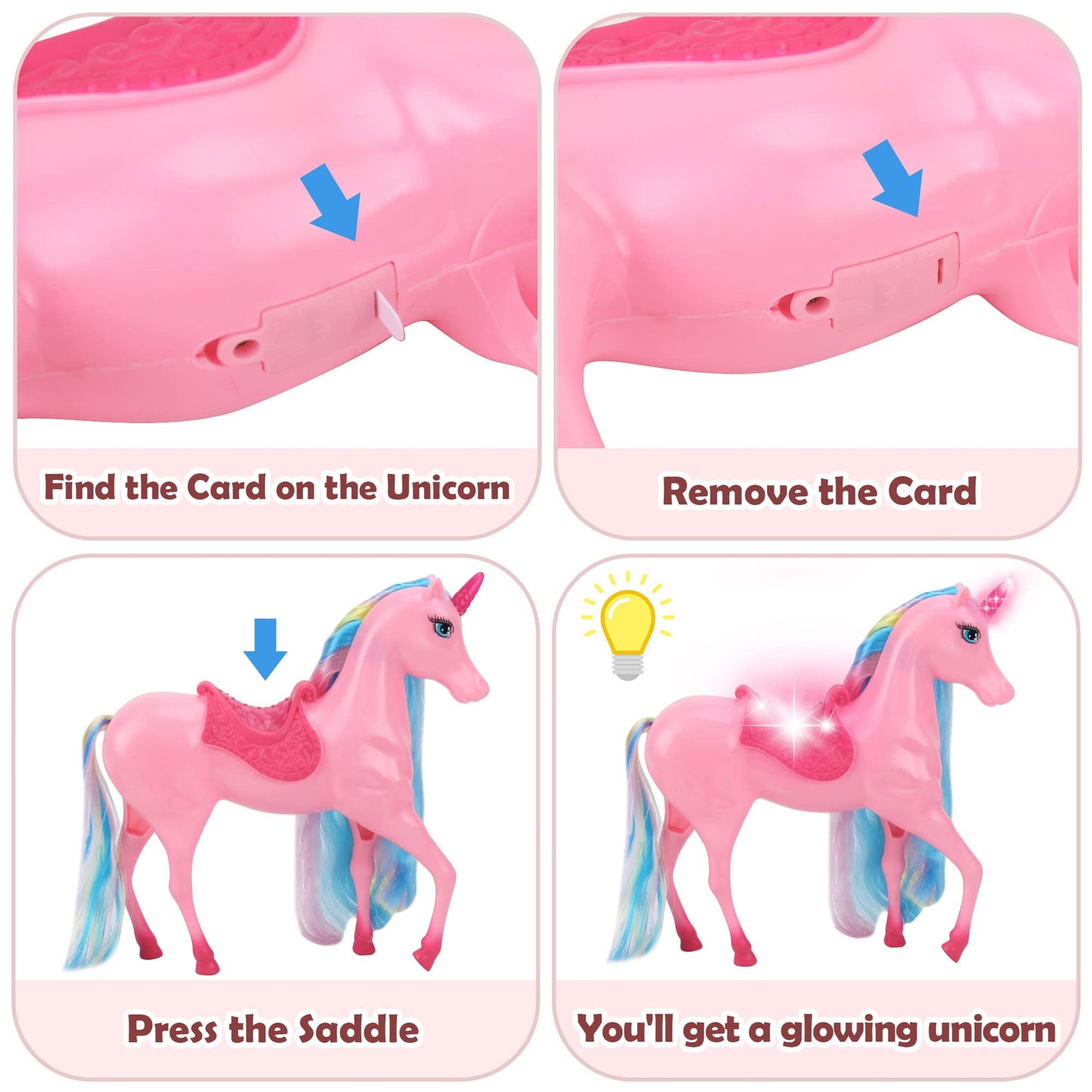 BETTINA Magical Light Unicorn Princess Dolls Set | Interactive Unicorn Toys for Girls