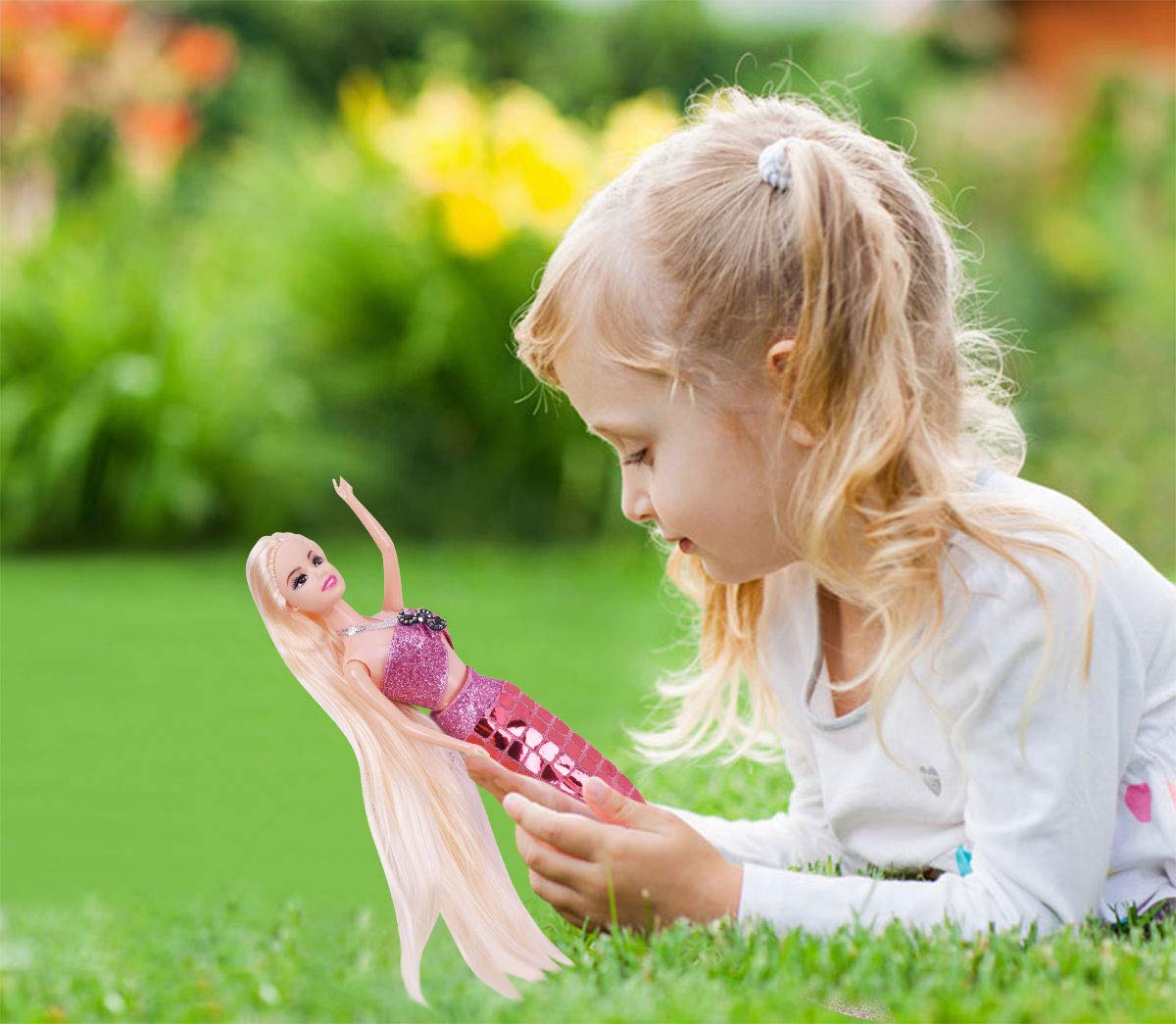 Bettina 12'' Mermaid Princess Doll + 3'' Mermaid & Seahorse Gift Set | Mermaid Toys for Little Girls