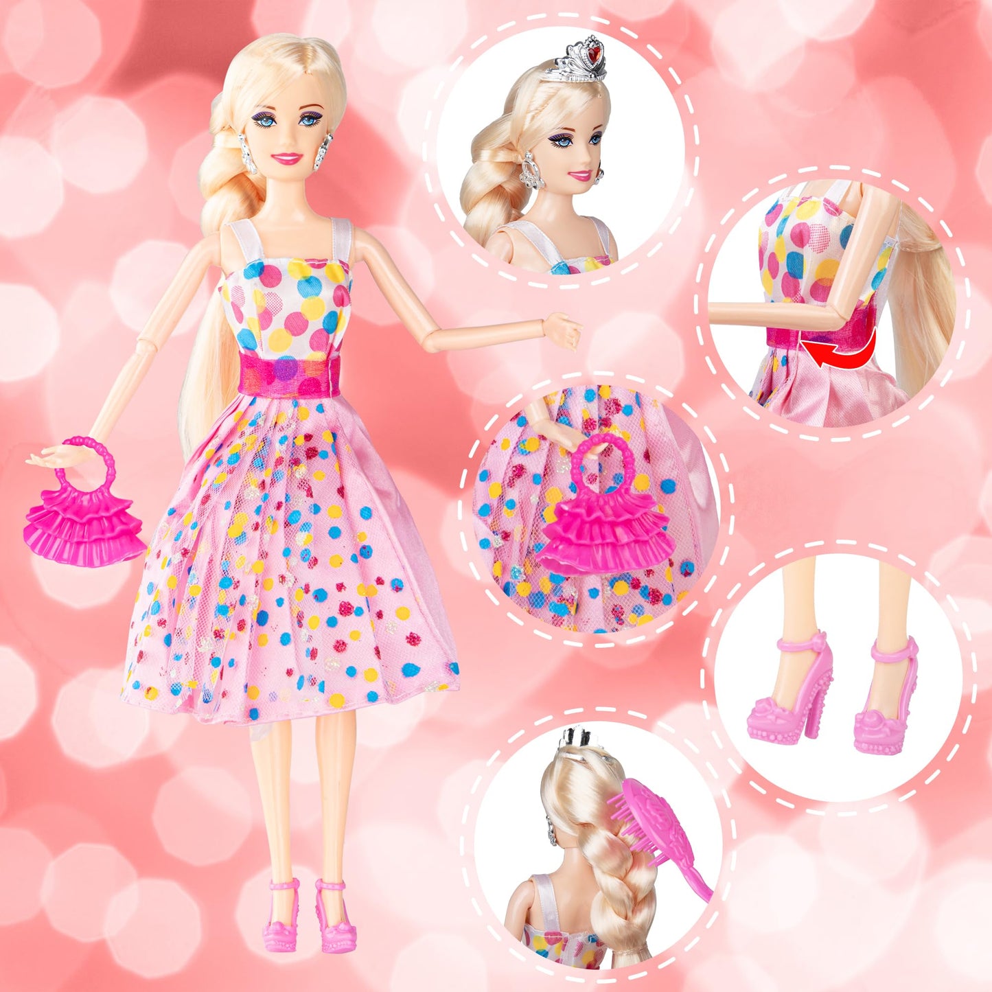 BETTINA My Dreamy Unicorn & Princess Doll Playset – Large Unicorn with Rainbow Lights & Realistic Horse Sounds