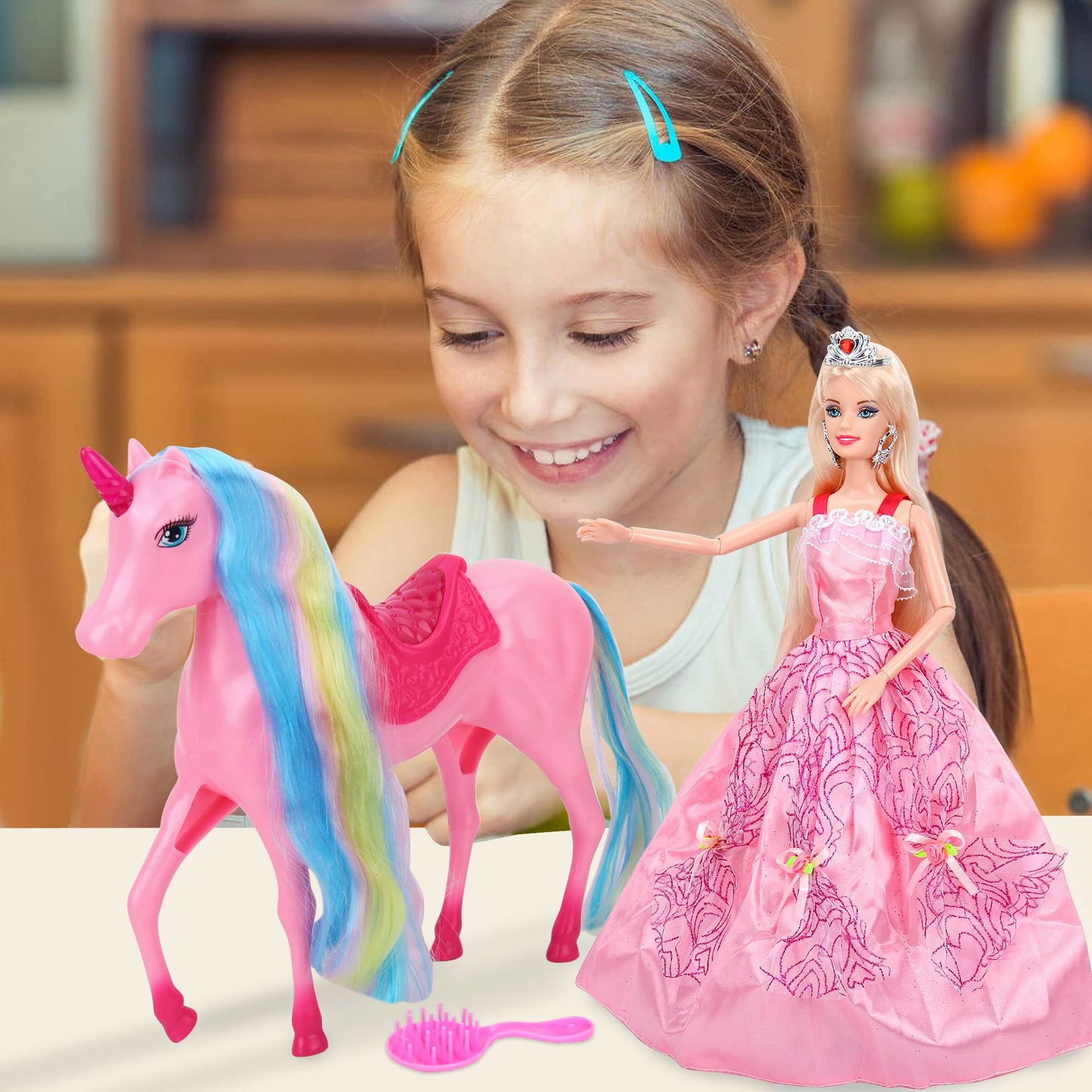 BETTINA Magical Light Unicorn Princess Dolls Set | Interactive Unicorn Toys for Girls