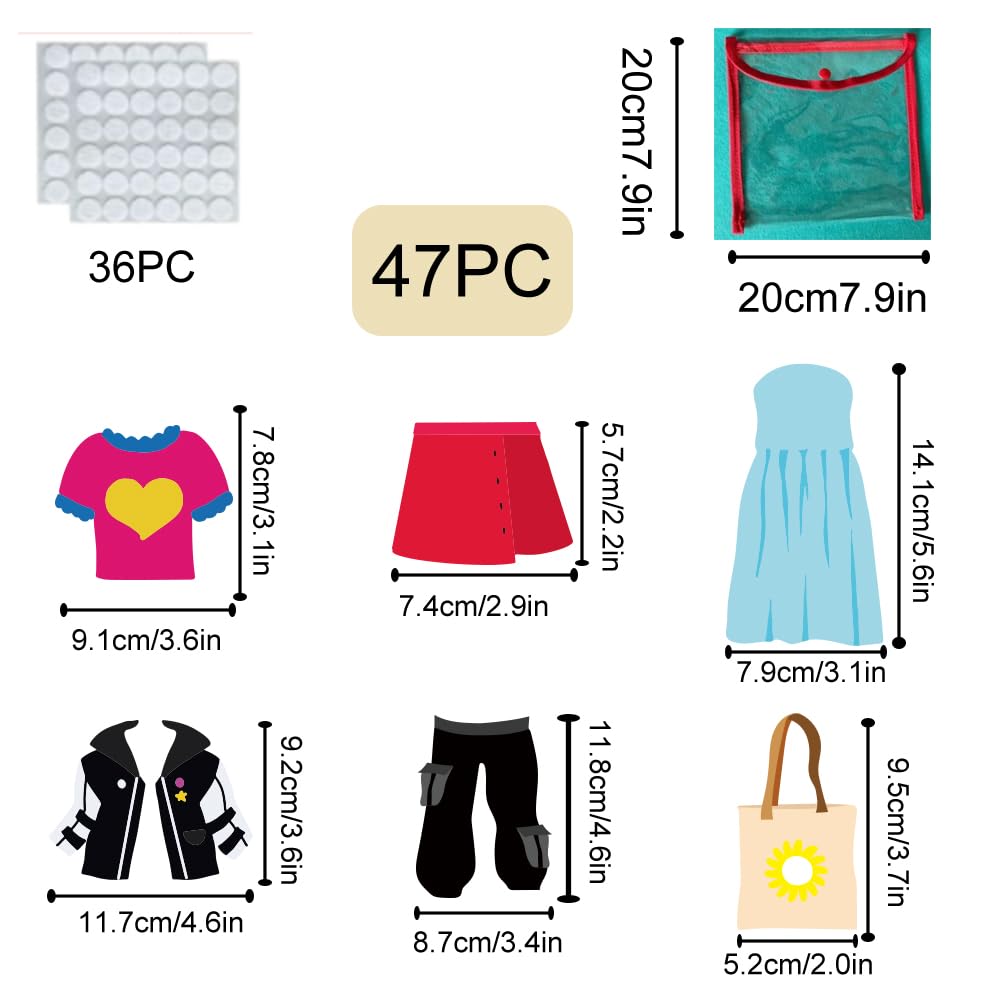 BEUNITONE 47-Piece Felt Flannel Board Story Set – Dress-Up & Preschool Learning