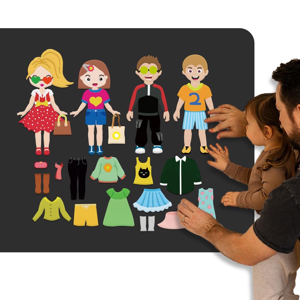 BEUNITONE 47-Piece Felt Flannel Board Story Set – Dress-Up & Preschool Learning